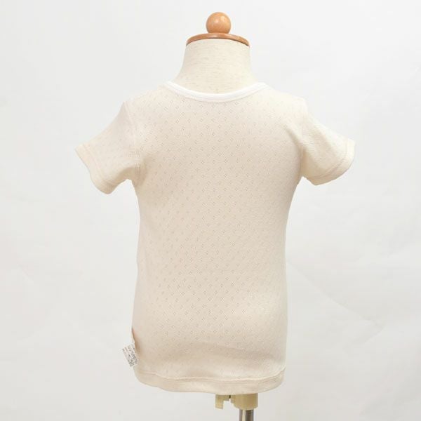 オーガニックコットン ベビー メッシュシャツ（半袖）ナチュラル 80-90