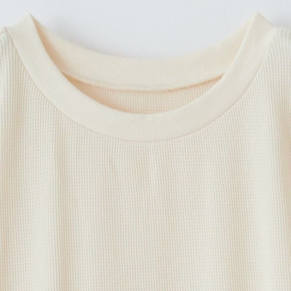 オーガニックコットン ワッフルベストトップス