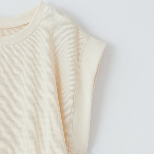 オーガニックコットン ワッフルベストトップス