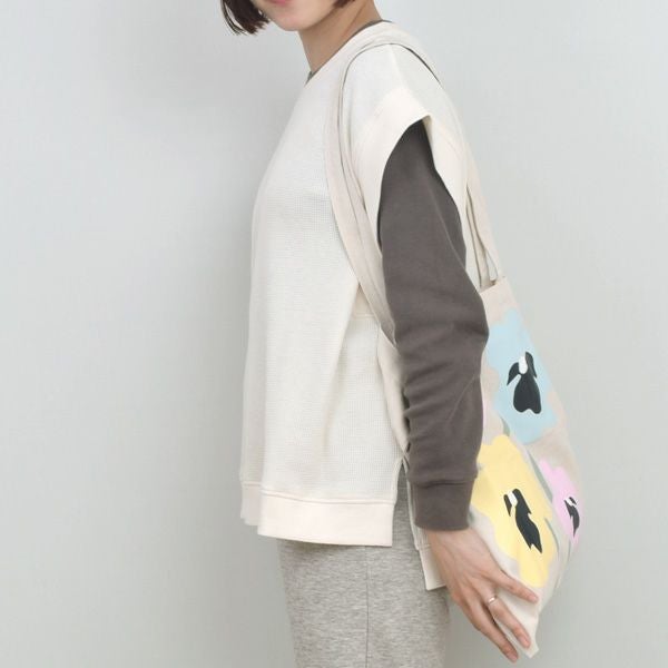 オーガニックコットン ワッフルベストトップス