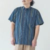 オーガニックコットン メンズチソウストライプシャツ(半袖)