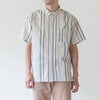 オーガニックコットン メンズチソウストライプシャツ(半袖)