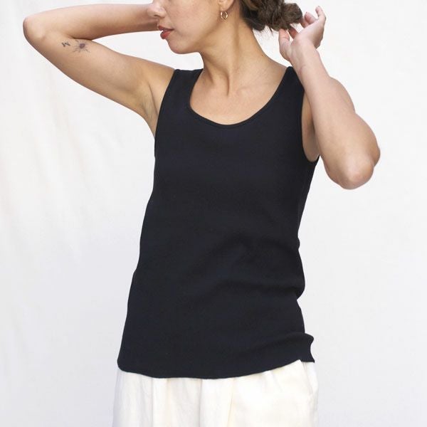 オーガニックコットン スパンリブカップ付きタンクトップ