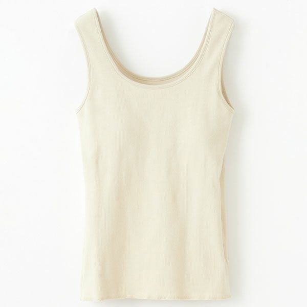 オーガニックコットン スパンリブカップ付きタンクトップ