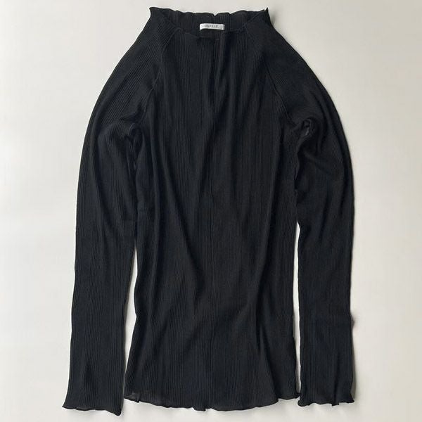 オーガニックコットン シアーモックネックトップ AMELIA