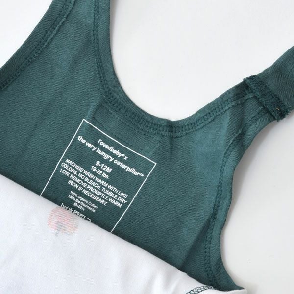 オーガニックコットン ベビーノースリーブロンパース はらぺこあおむし