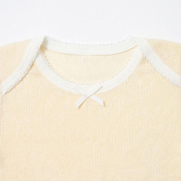 オーガニックコットン ベビースズランメッシュ半袖グレコ