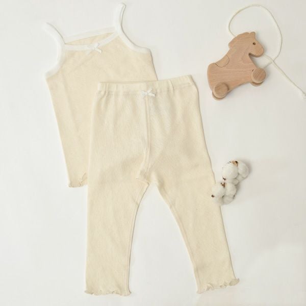 オーガニックコットン ベビースズランメッシュレギンス