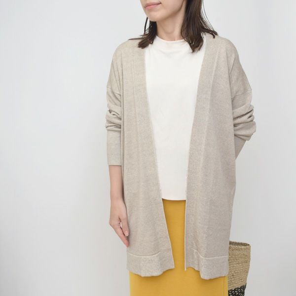 オーガニックコットン＆リネン ロングカーデ