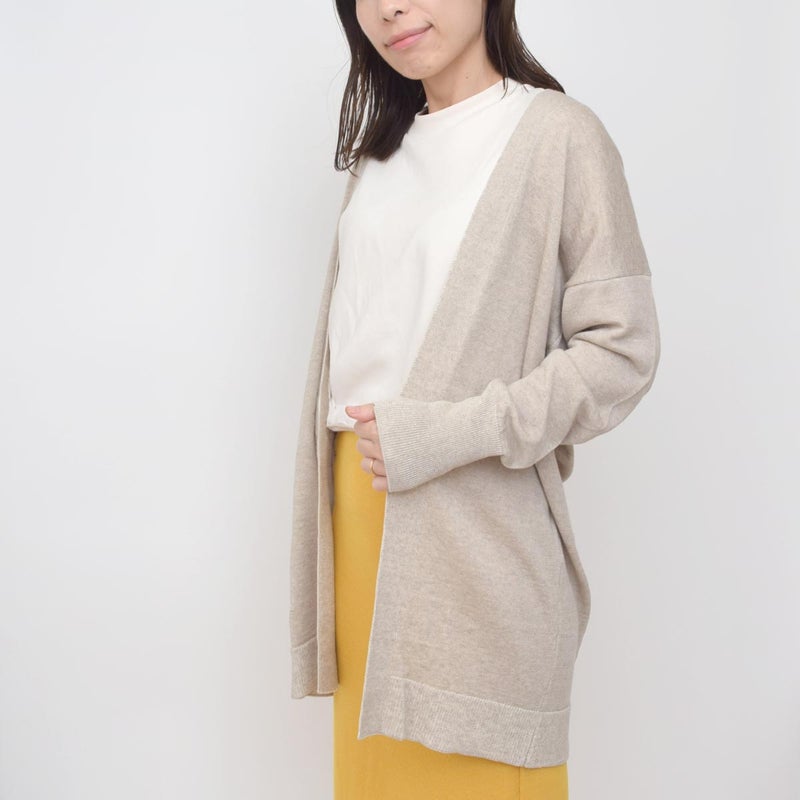 オーガニックコットン＆リネン ロングカーデ