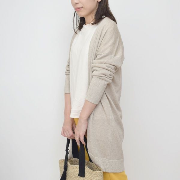 オーガニックコットン＆リネン ロングカーデ