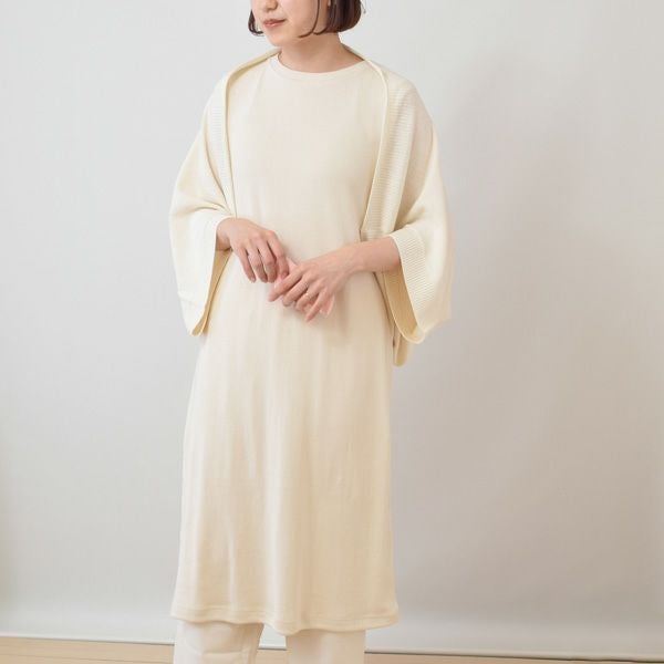 オーガニックコットン＆リネン ニットボレロ