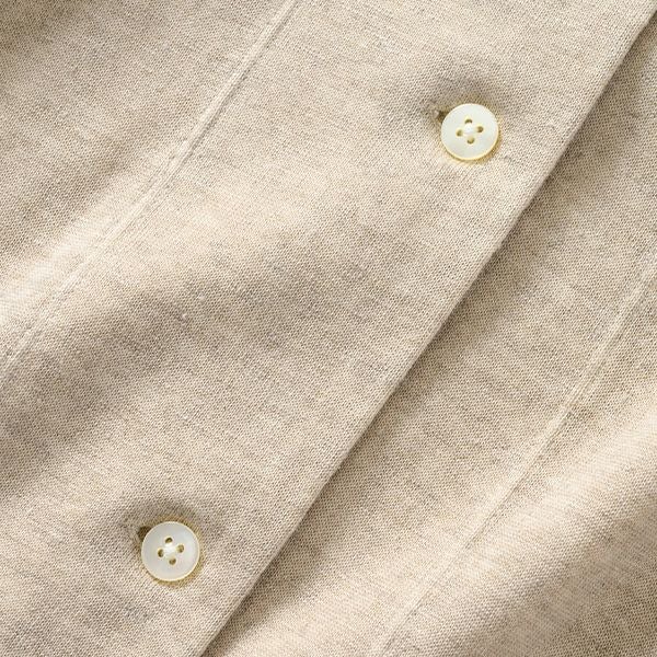 オーガニックコットン＆リネン プレーティング天竺ロングジレ