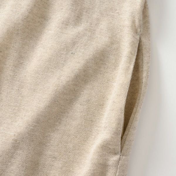 オーガニックコットン＆リネン プレーティング天竺ロングジレ