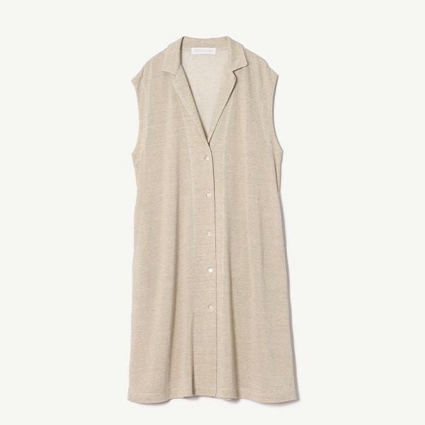 オーガニックコットン＆リネン プレーティング天竺ロングジレ