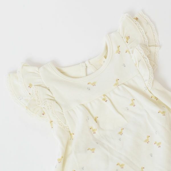 オーガニックコットン ベビーフリル袖ドレス&ブルマ