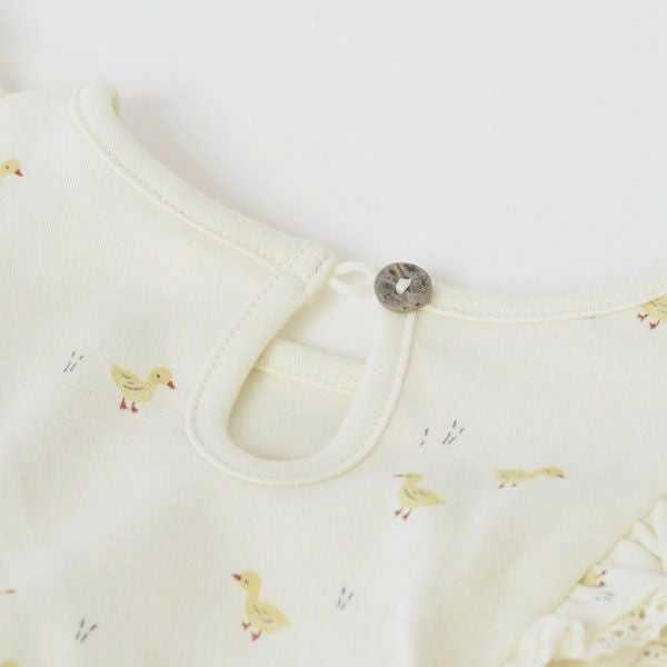 オーガニックコットン ベビーフリル袖ドレス&ブルマ