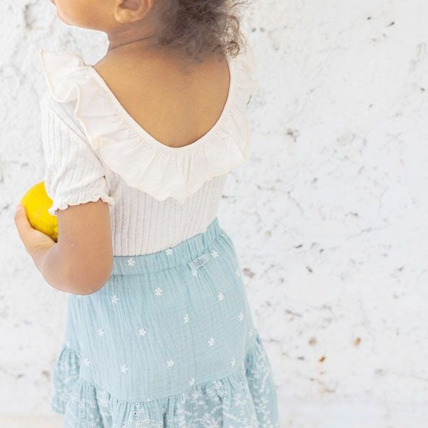 オーガニックコットン キッズリブラッフルカラーシャツ