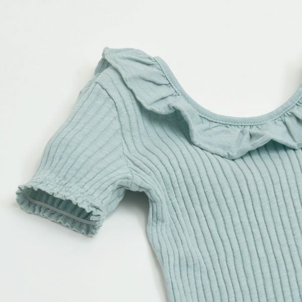 オーガニックコットン キッズリブラッフルカラーシャツ