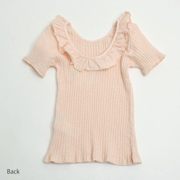 オーガニックコットン キッズリブラッフルカラーシャツ