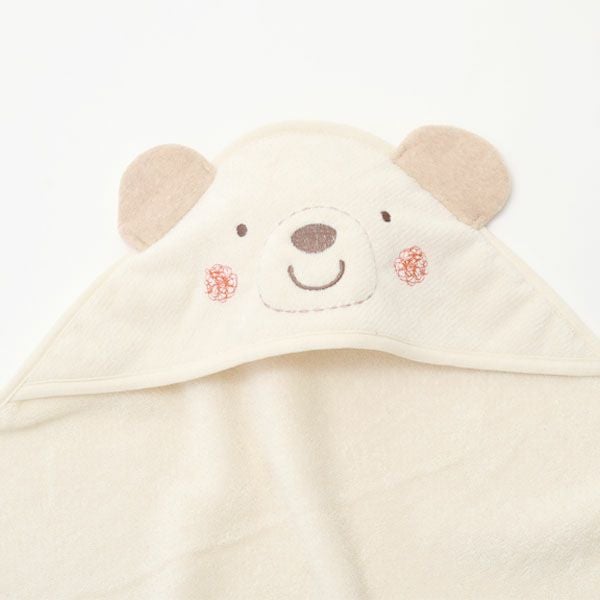 オーガニックコットン ベビー【くまのコットン】耳つきアフガン