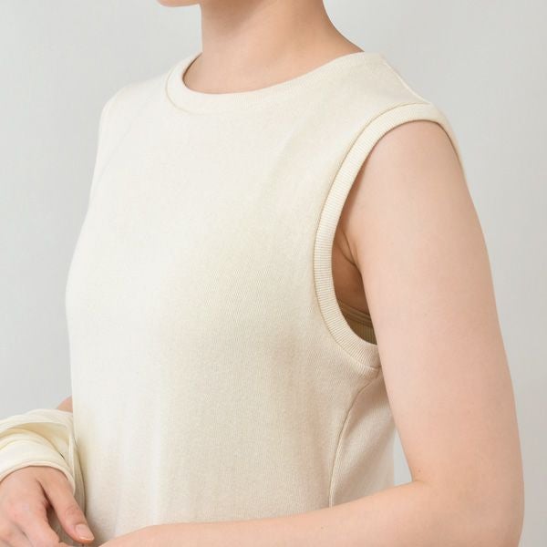 オーガニックコットン 葛和紙フライスノースリーブワンピース