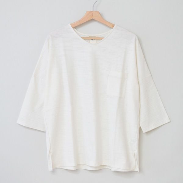 オーガニックコットン 葛和紙スラブ天竺ワイドTシャツ