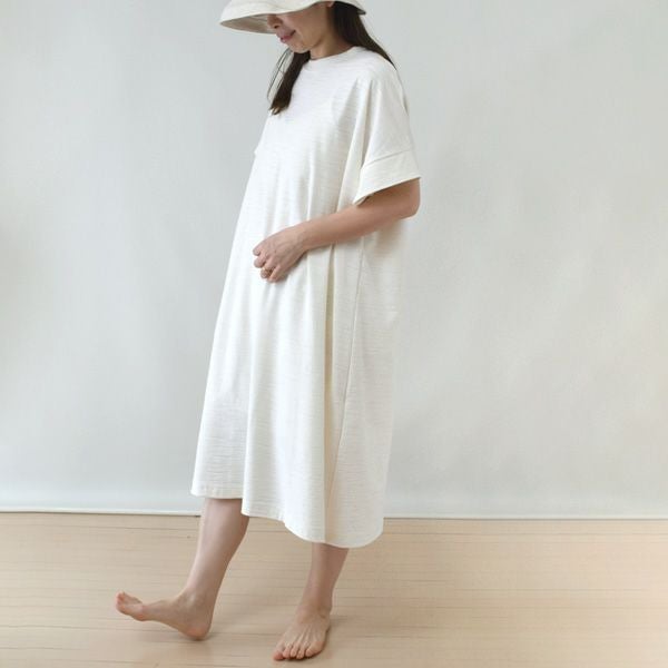 オーガニックコットン 葛和紙スラブ天竺ワンピース