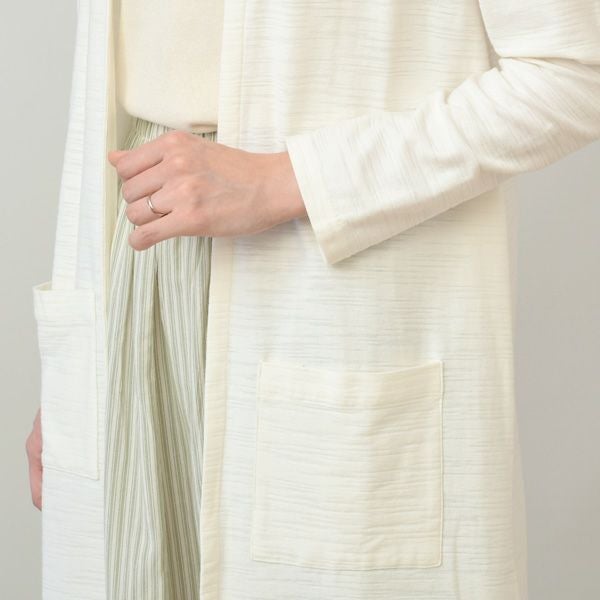 オーガニックコットン 葛和紙スラブ天竺カーディガン