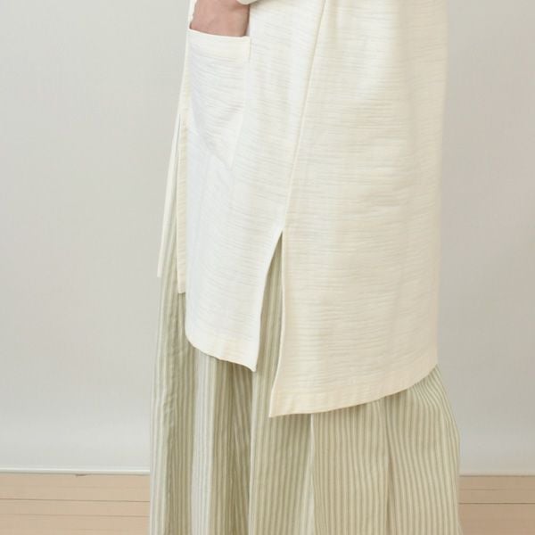 オーガニックコットン 葛和紙スラブ天竺カーディガン