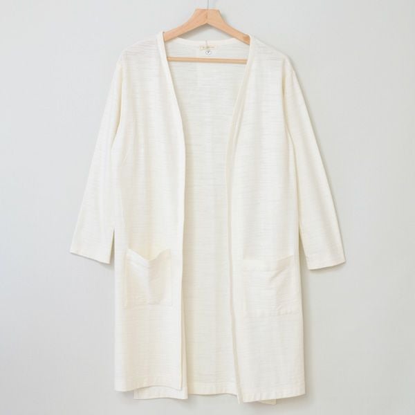 オーガニックコットン 葛和紙スラブ天竺カーディガン