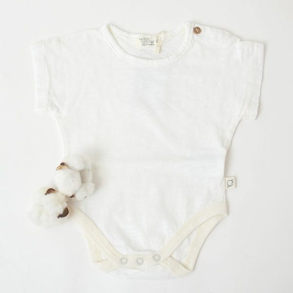 オーガニックコットン ベビースラブショートボディースーツ