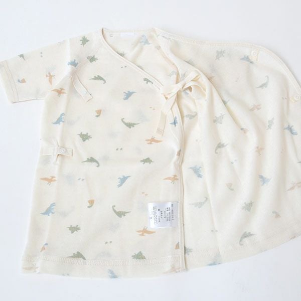 オーガニックコットン 吊天竺中肌着恐竜柄