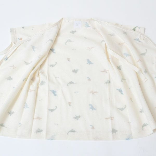 オーガニックコットン 吊天竺中肌着恐竜柄