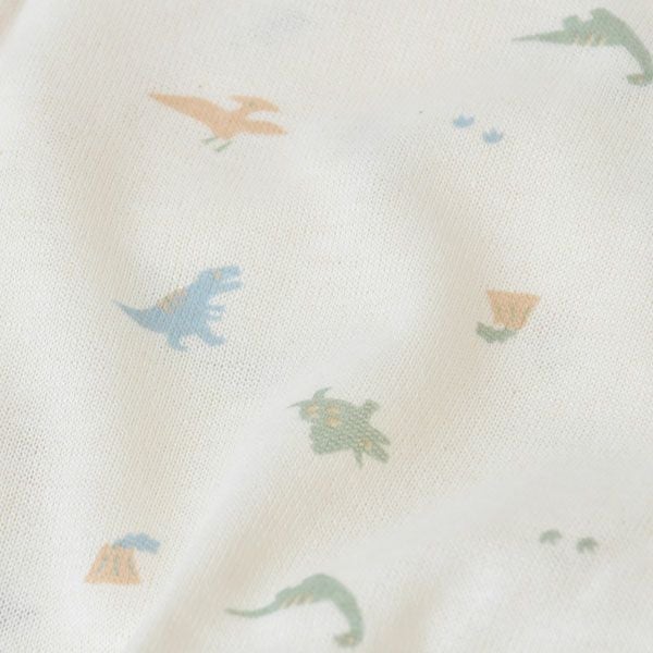 オーガニックコットン 吊天竺中肌着恐竜柄