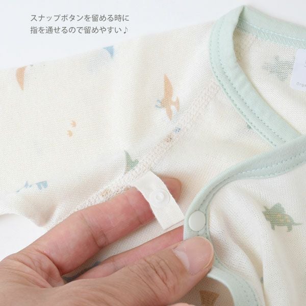 オーガニックコットン 吊天竺コンビオール 恐竜柄