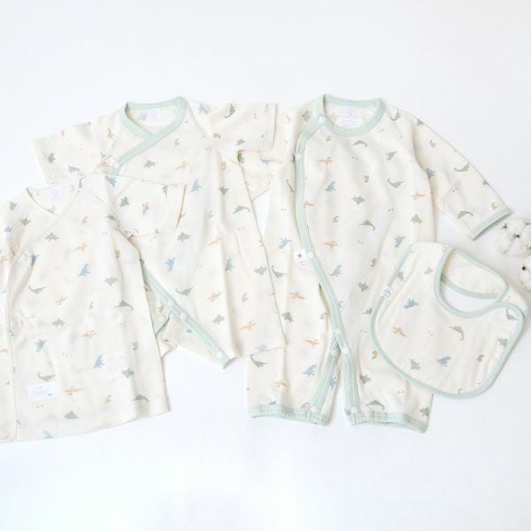 オーガニックコットン 吊天竺コンビオール 恐竜柄