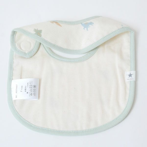 オーガニックコットン 吊天竺スタイ 恐竜柄