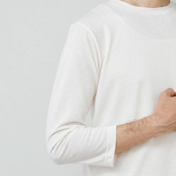 オーガニックコットン 葛和紙天竺メンズ長袖Tシャツ