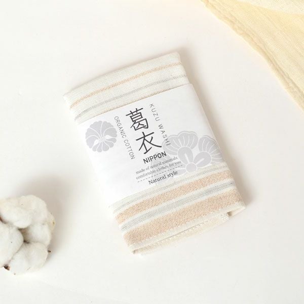 オーガニックコットン 葛和紙ガーゼタオルハンカチ