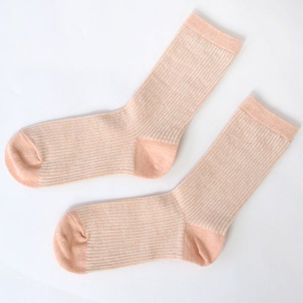 オーガニックコットン ジャガードストライプソックス