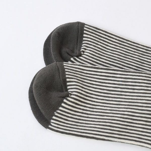 オーガニックコットン 五倍子ジャガードストライプソックス