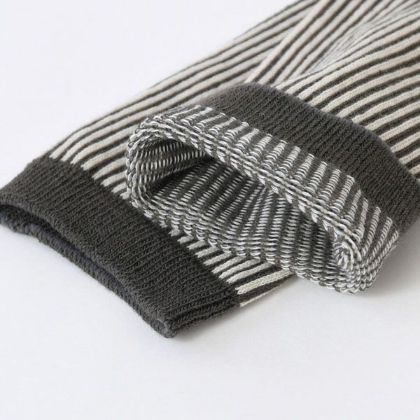 オーガニックコットン 五倍子ジャガードストライプソックス