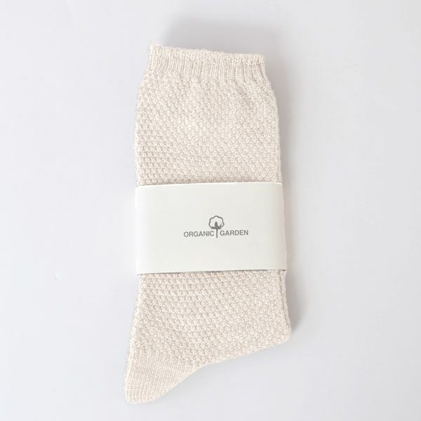 オーガニックコットン 鹿の子編みソックス