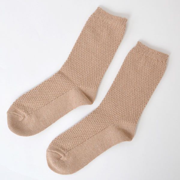 オーガニックコットン 鹿の子編みソックス