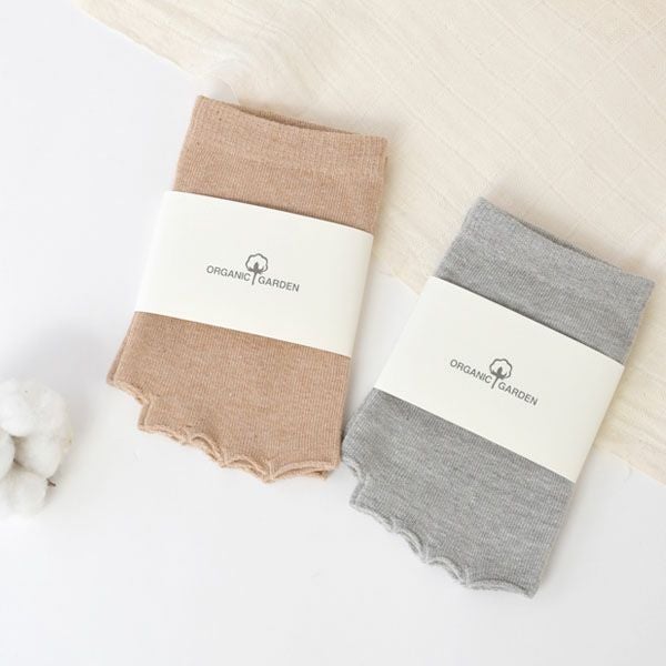 オーガニックコットン 五本指フィンガーレスソックス
