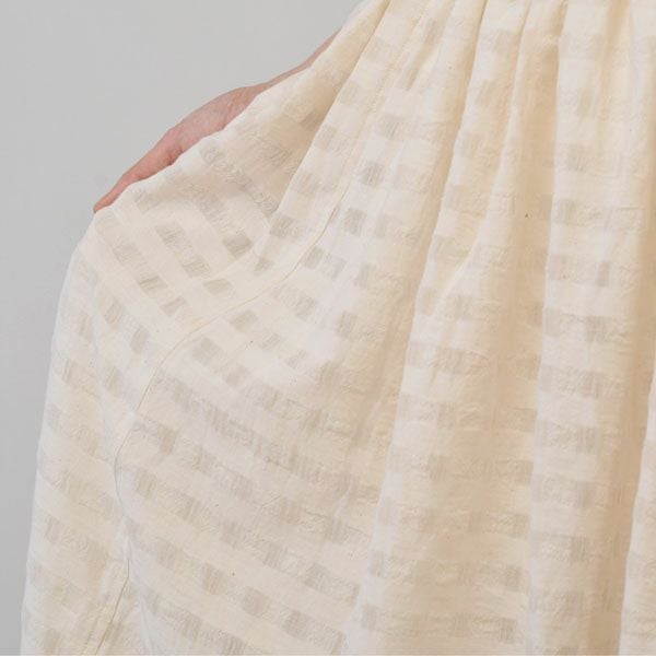 オーガニックコットン シャドウチェックギャザースカート