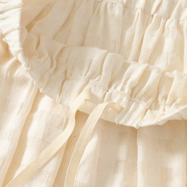 オーガニックコットン シャドウチェックギャザースカート