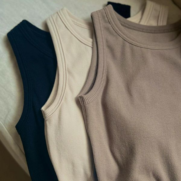 オーガニックコットン スパンリブカップ付アメリカンスリーブ