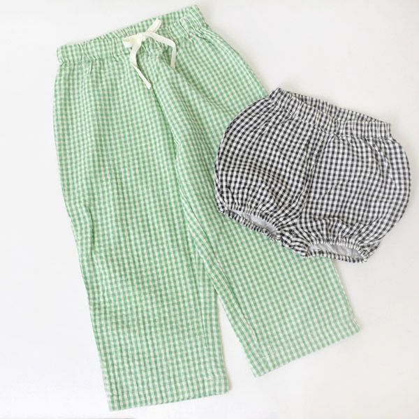 オーガニックコットン ベビーサッカーチェックブルマ